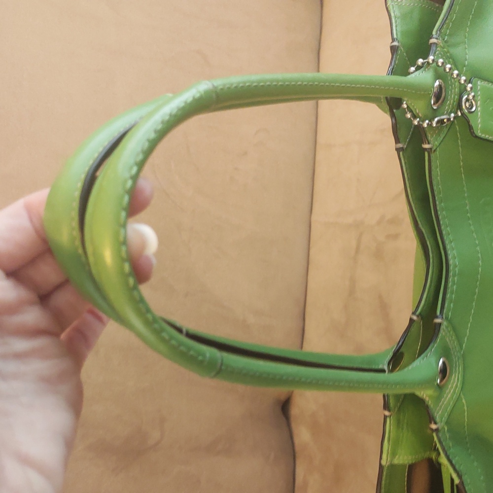 COACH Apple Green Legacy Bleecker Leather Tote Bag F14383 - Picture 6 of 16